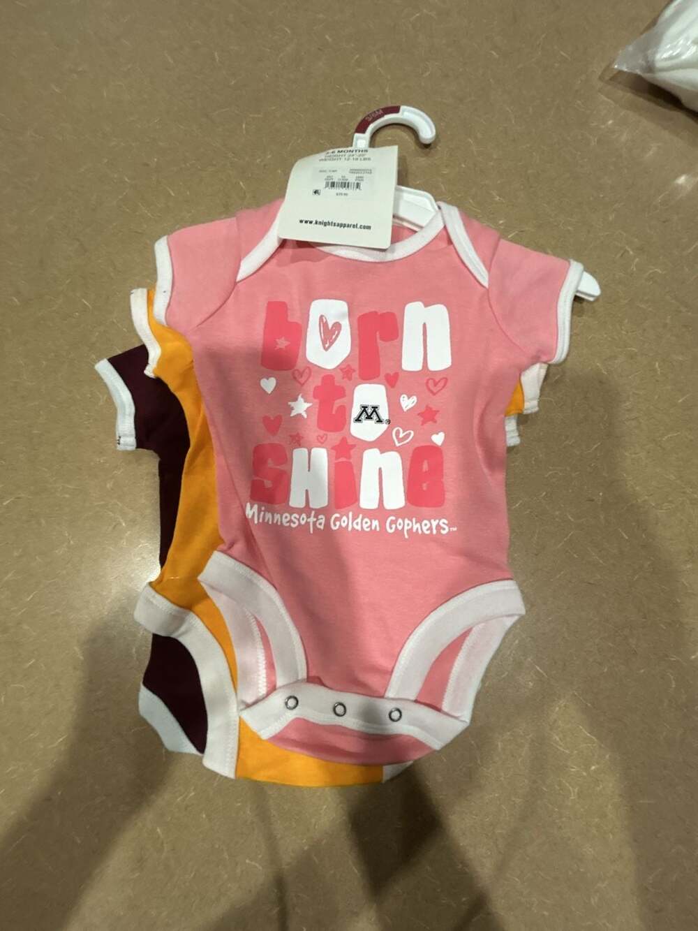 Minnesota Golden Gophers Baby Girls 3-Pack Bodysuit Set